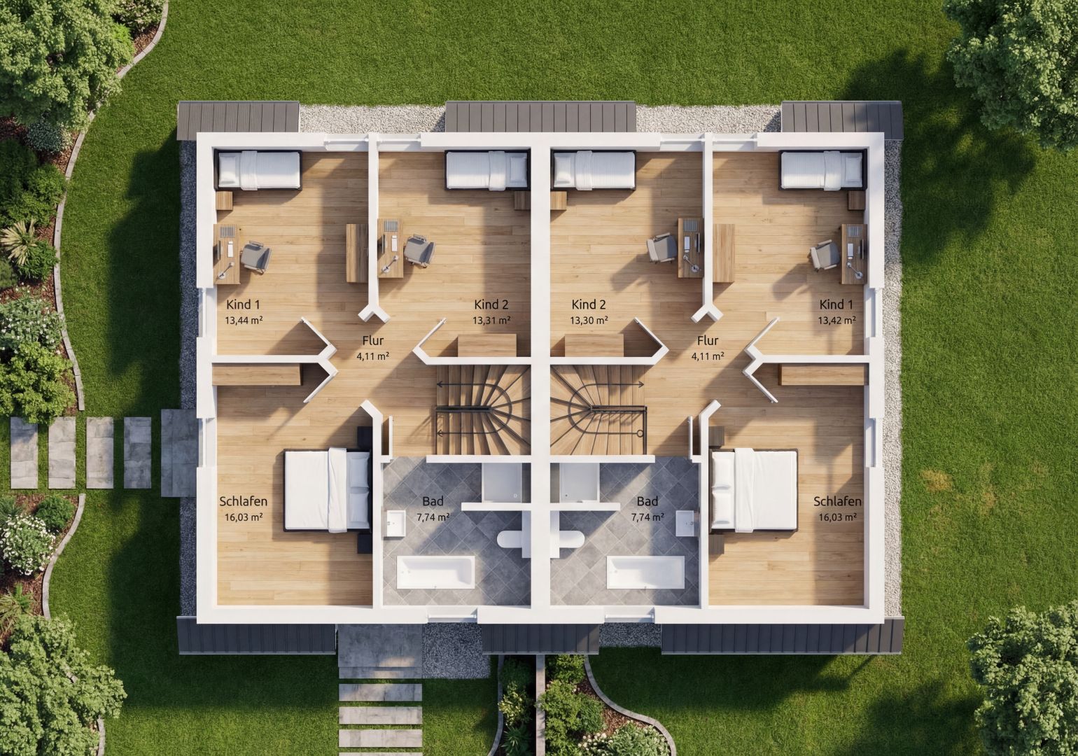 3D-Grundriss Obergeschoss