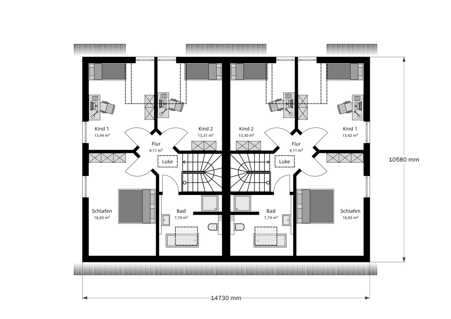 2D-Grundriss Obergeschoss