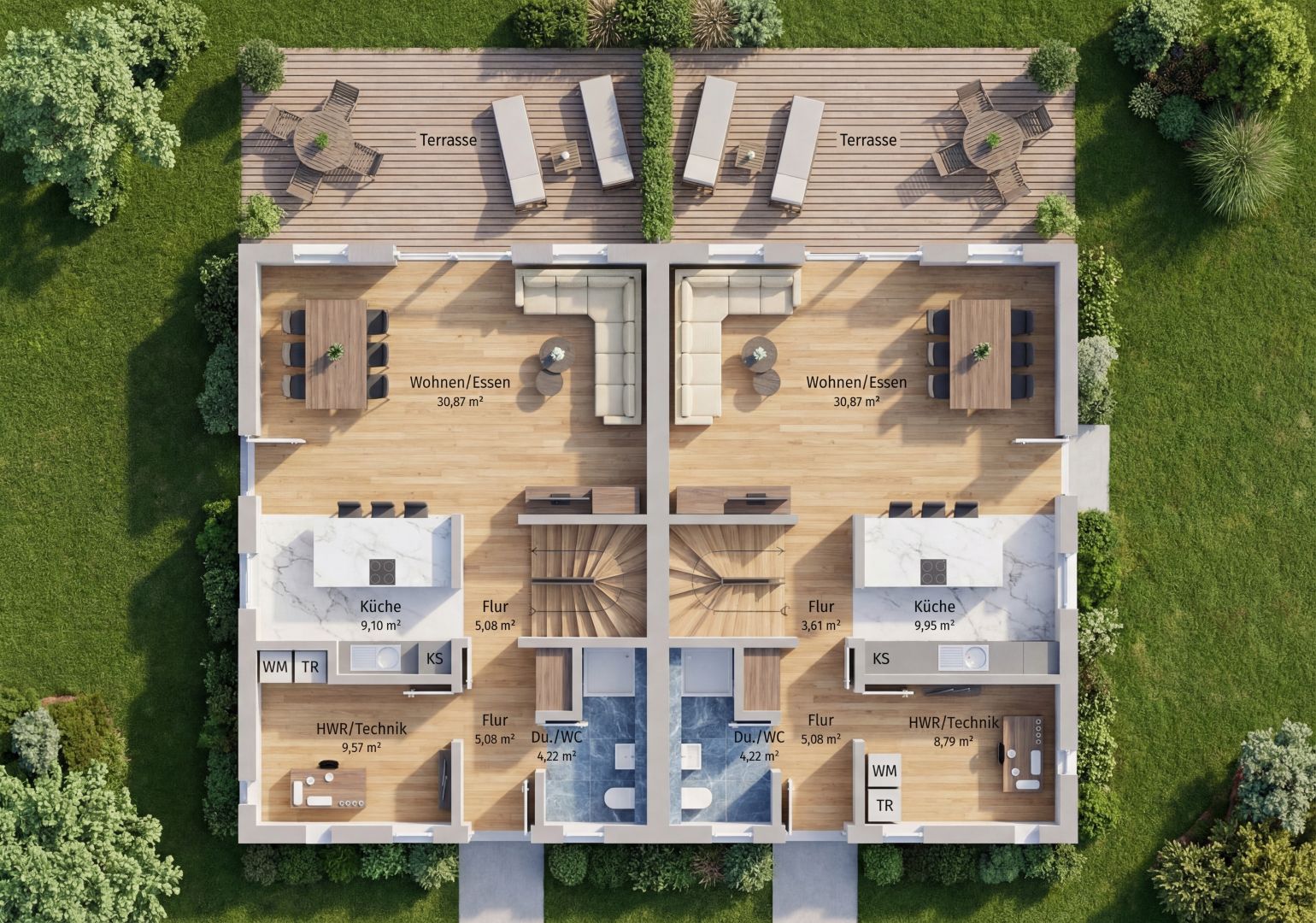 3D-Grundriss Erdgeschoss